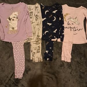 4 pairs carters pj's size 3t